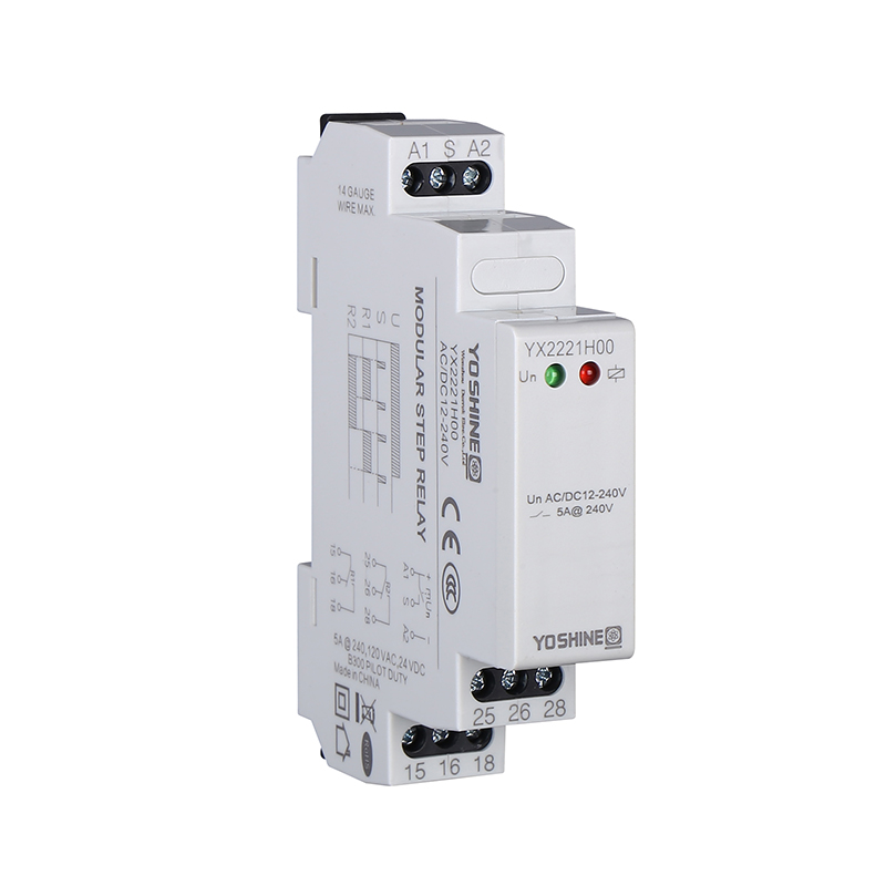 YOSHINE Latching Pulse Relay DPDT AC24-240V Din Rail Stepping Relay