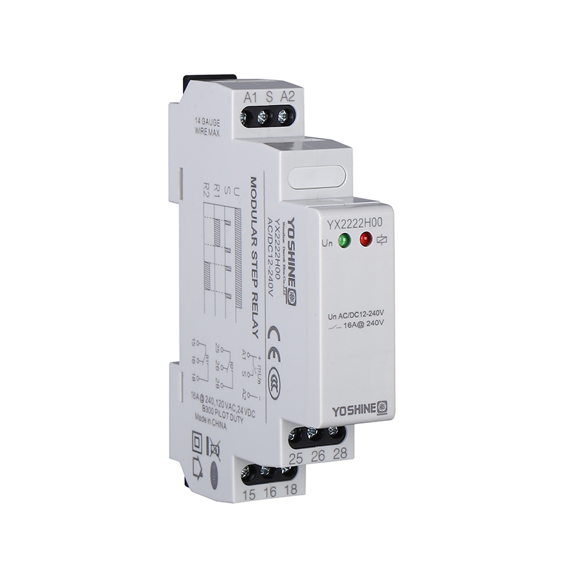 YOSHINE Monostable Output Relay DPDT AC12-240VDin Rail Stepping Relay