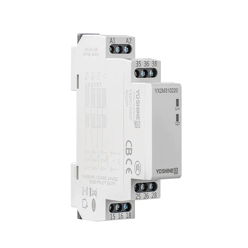 YOSHINE Monostable Output Relay 3PDT 220V Din Rail Stepping Relay